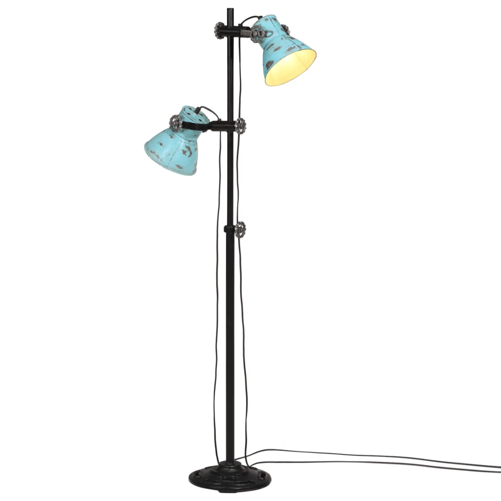 Vloerlamp 25 W E27 25x25x90/140 cm verweerd blauw