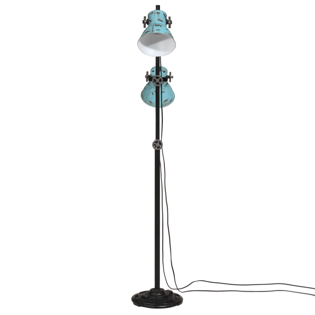 Vloerlamp 25 W E27 25x25x90/140 cm verweerd blauw