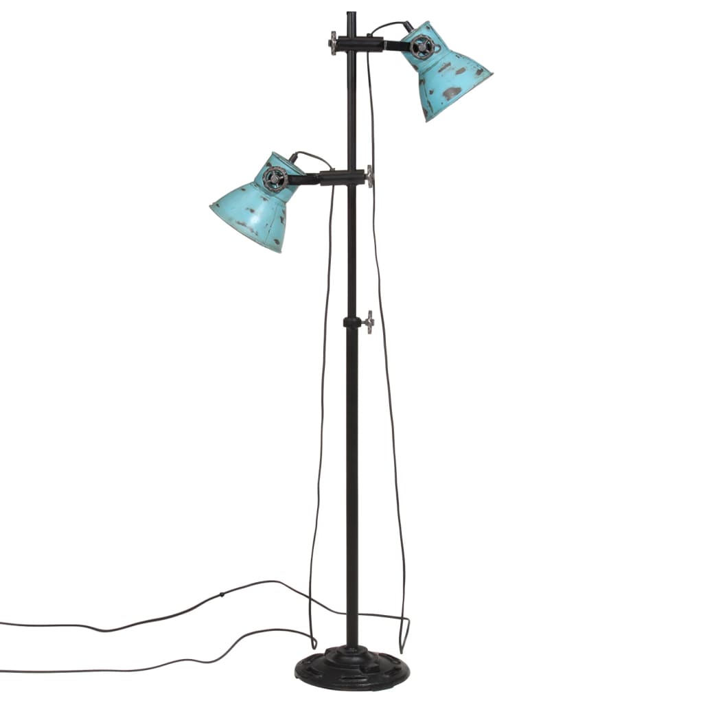 Vloerlamp 25 W E27 25x25x90/140 cm verweerd blauw