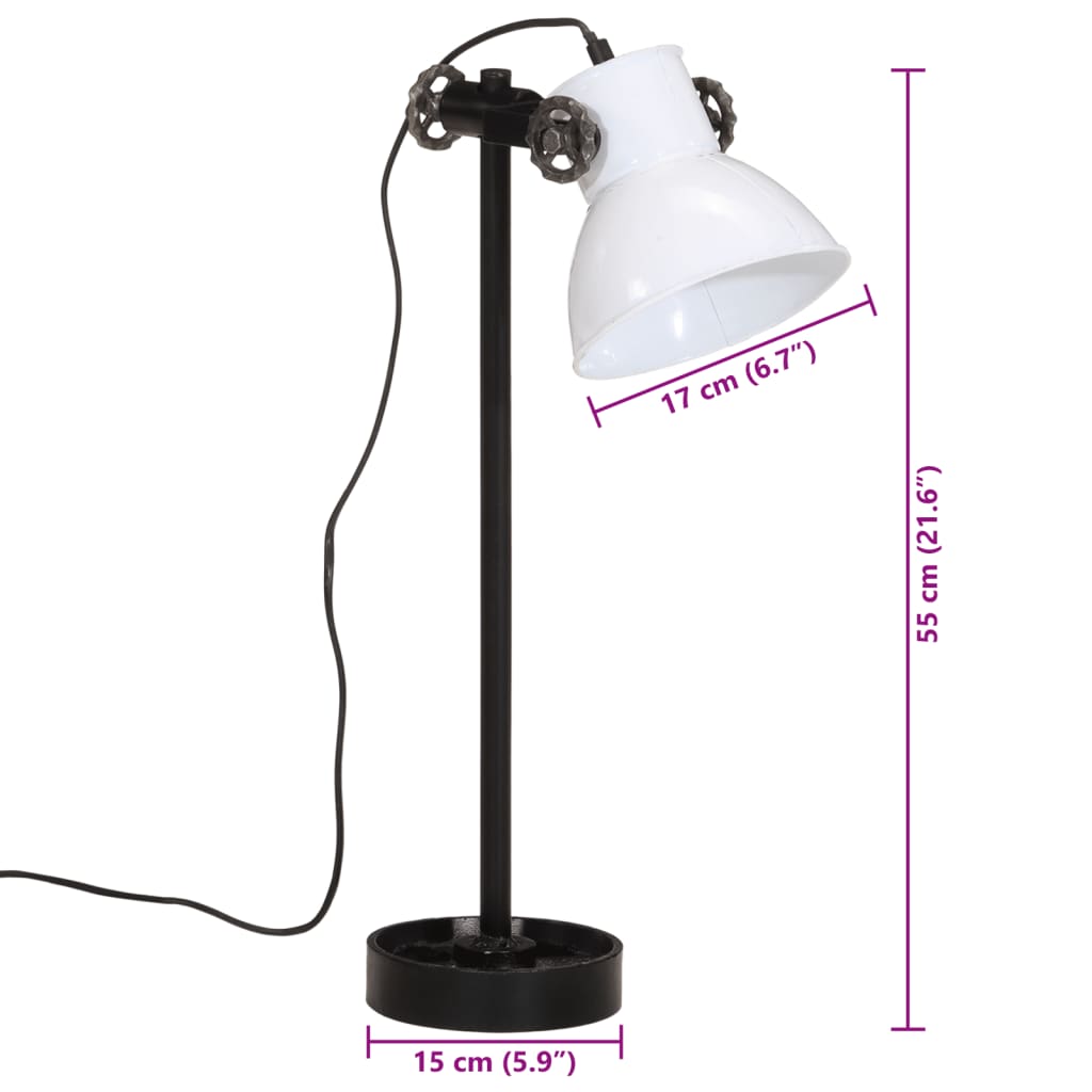 Bureaulamp 25 W E27 15x15x55 cm wit