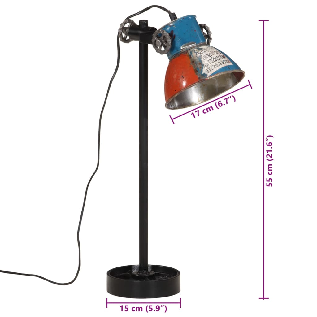 Bureaulamp 25 W E27 15x15x55 cm meerkleurig