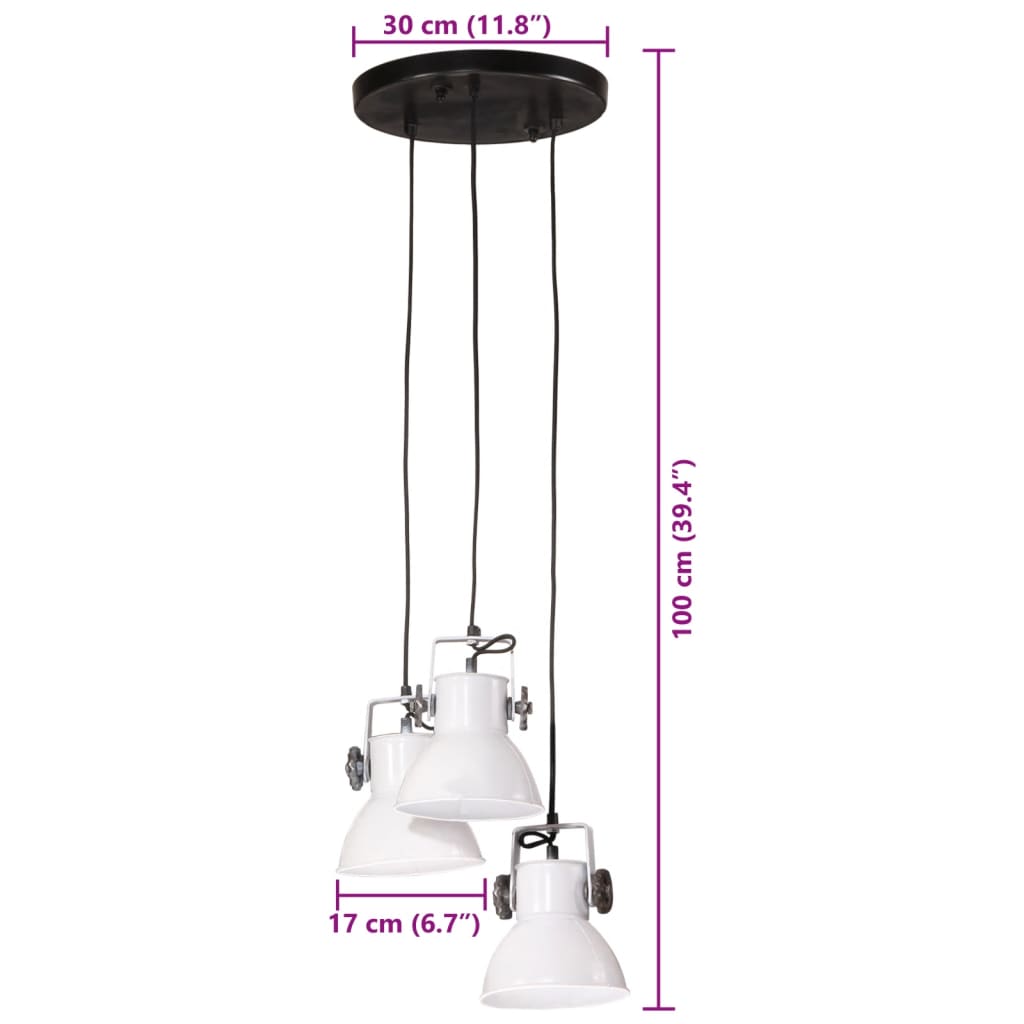 Hanglamp 25 W E27 30x30x100 wit