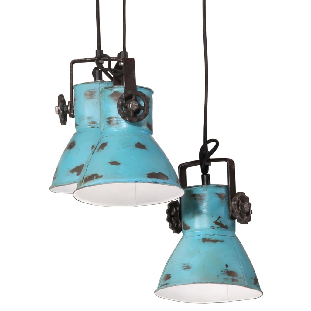 Hanglamp 25 W E27 30x30x100 cm verweerd blauw