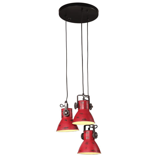 Hanglamp 25 W E27 30x30x100 cm verweerd rood