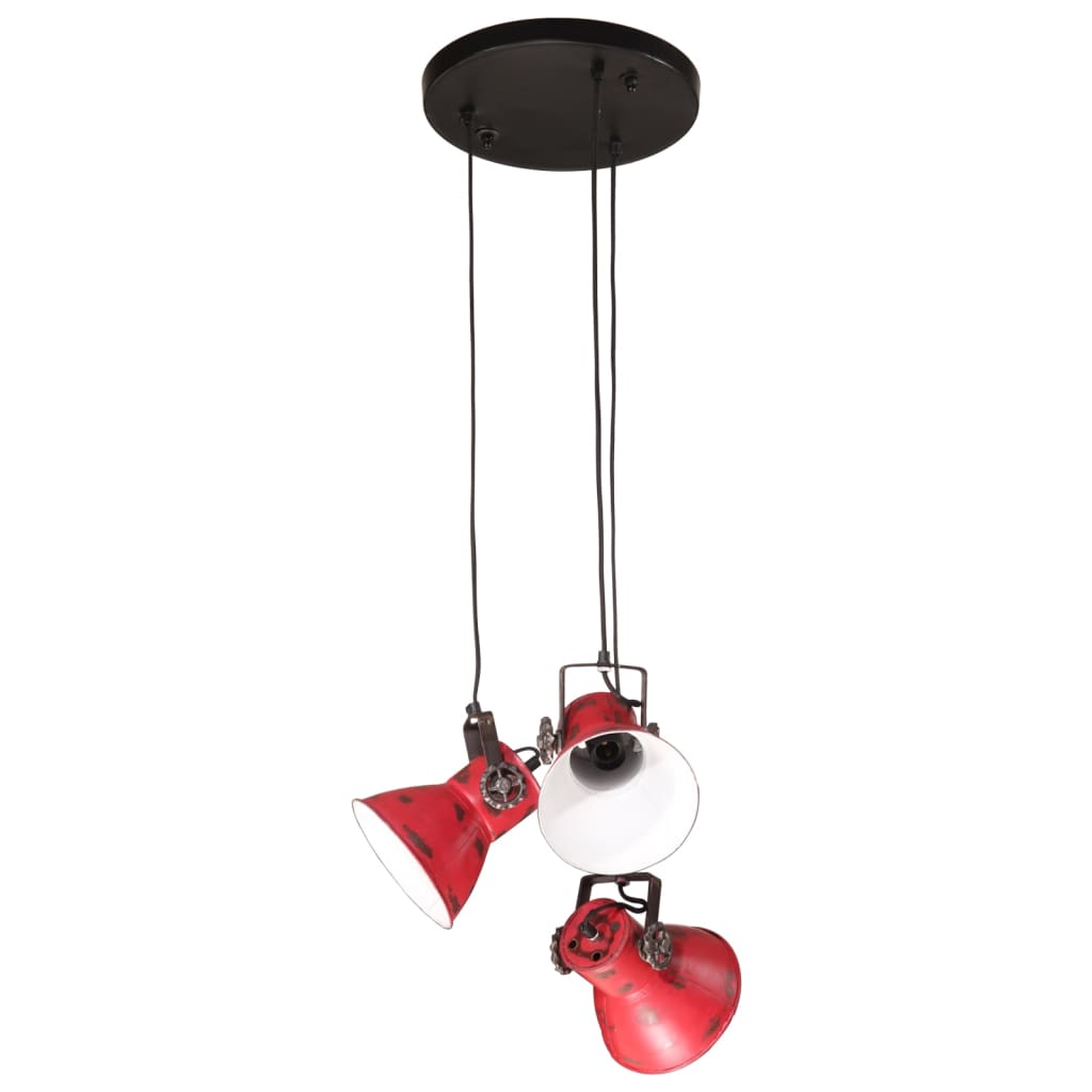 Hanglamp 25 W E27 30x30x100 cm verweerd rood