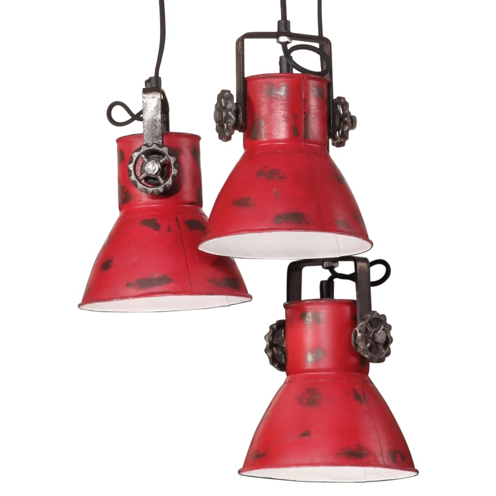 Hanglamp 25 W E27 30x30x100 cm verweerd rood