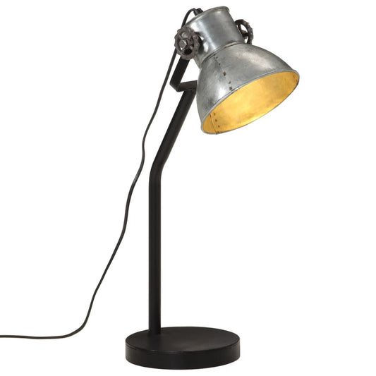 Bureaulamp 25 W E27 17x17x60 cm vintage zilverkleurig