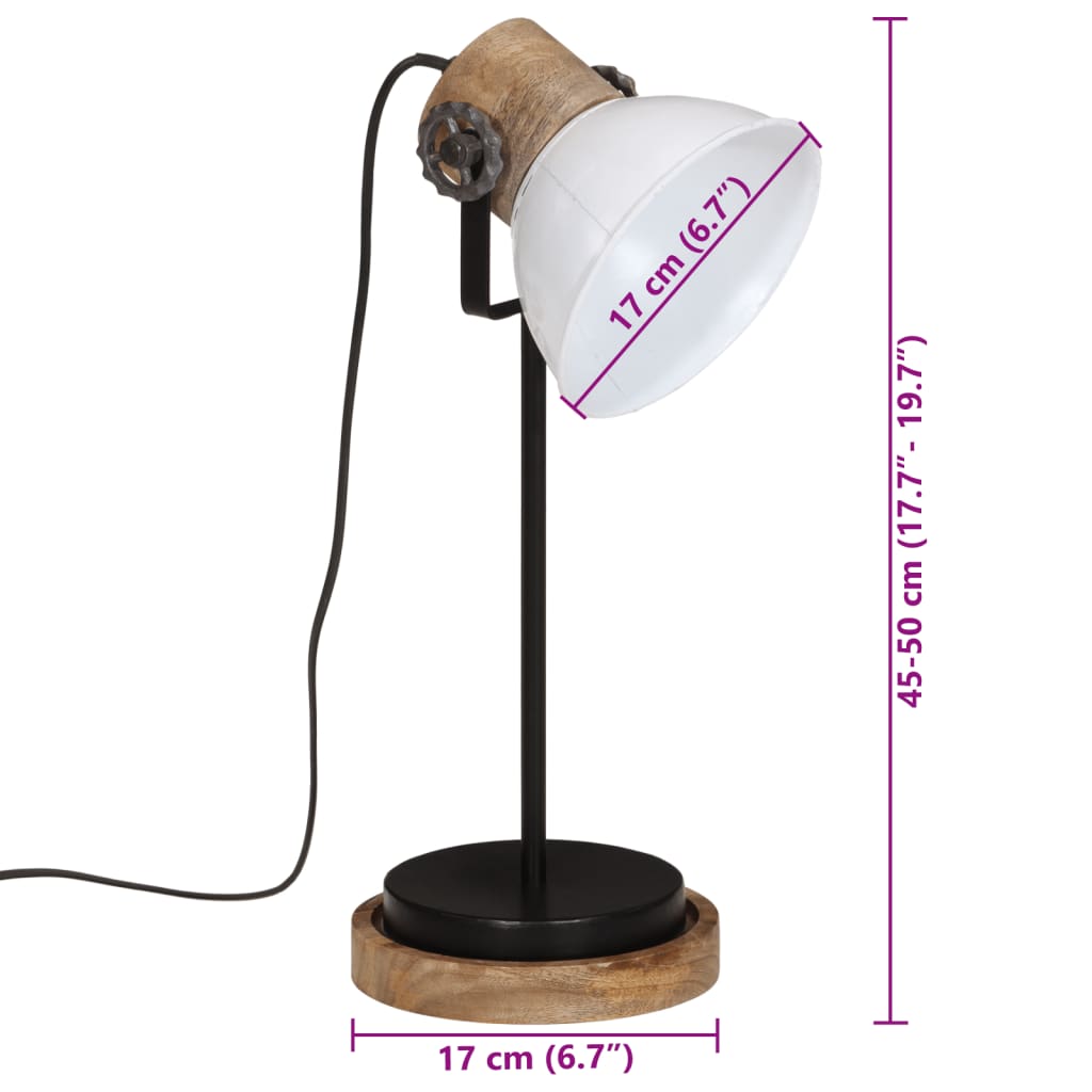 Bureaulamp 25 W E27 17x17x50 cm wit