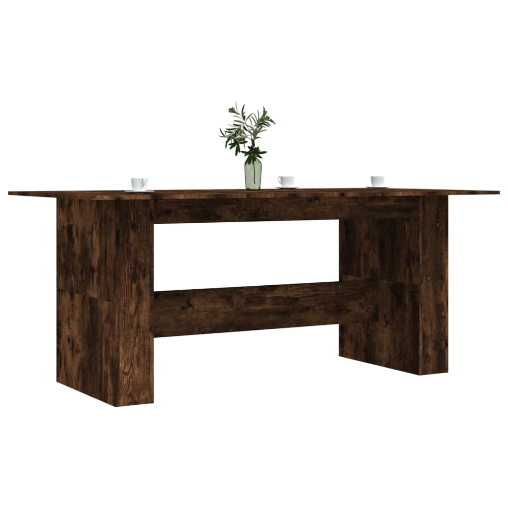 Eettafel 180x90x76 cm bewerkt hout gerookt eikenkleurig