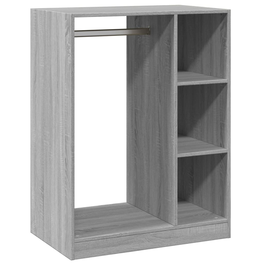 Kledingkast 77x48x102 cm bewerkt hout grijs sonoma eikenkleurig