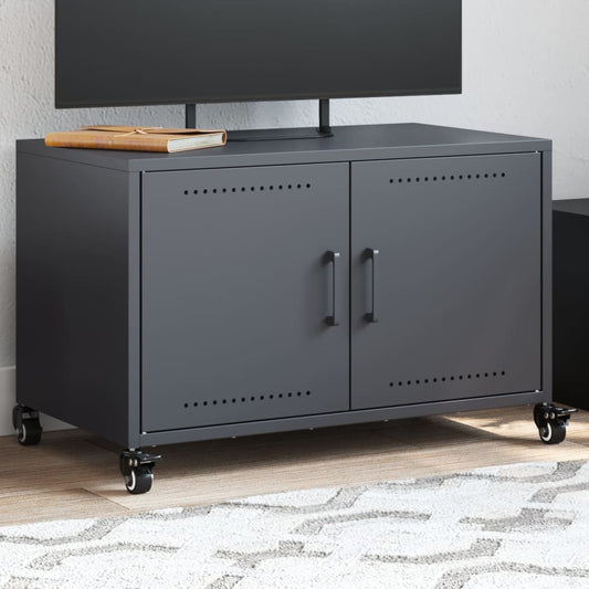 Tv-meubel 68x39x43,5 cm staal antracietkleurig