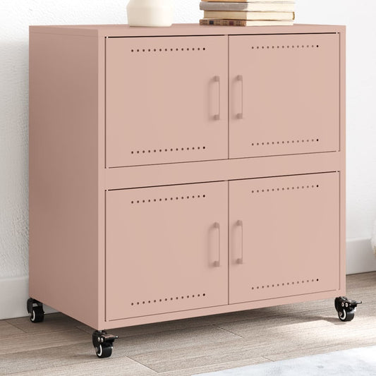 Dressoir 68x39x72 cm staal roze