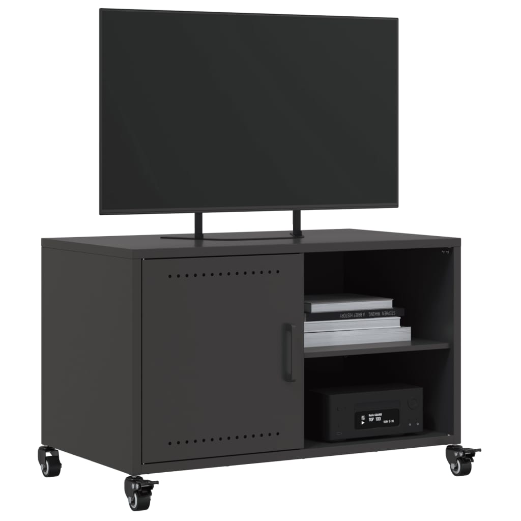 Tv-meubel 68x39x43,5 cm staal zwart