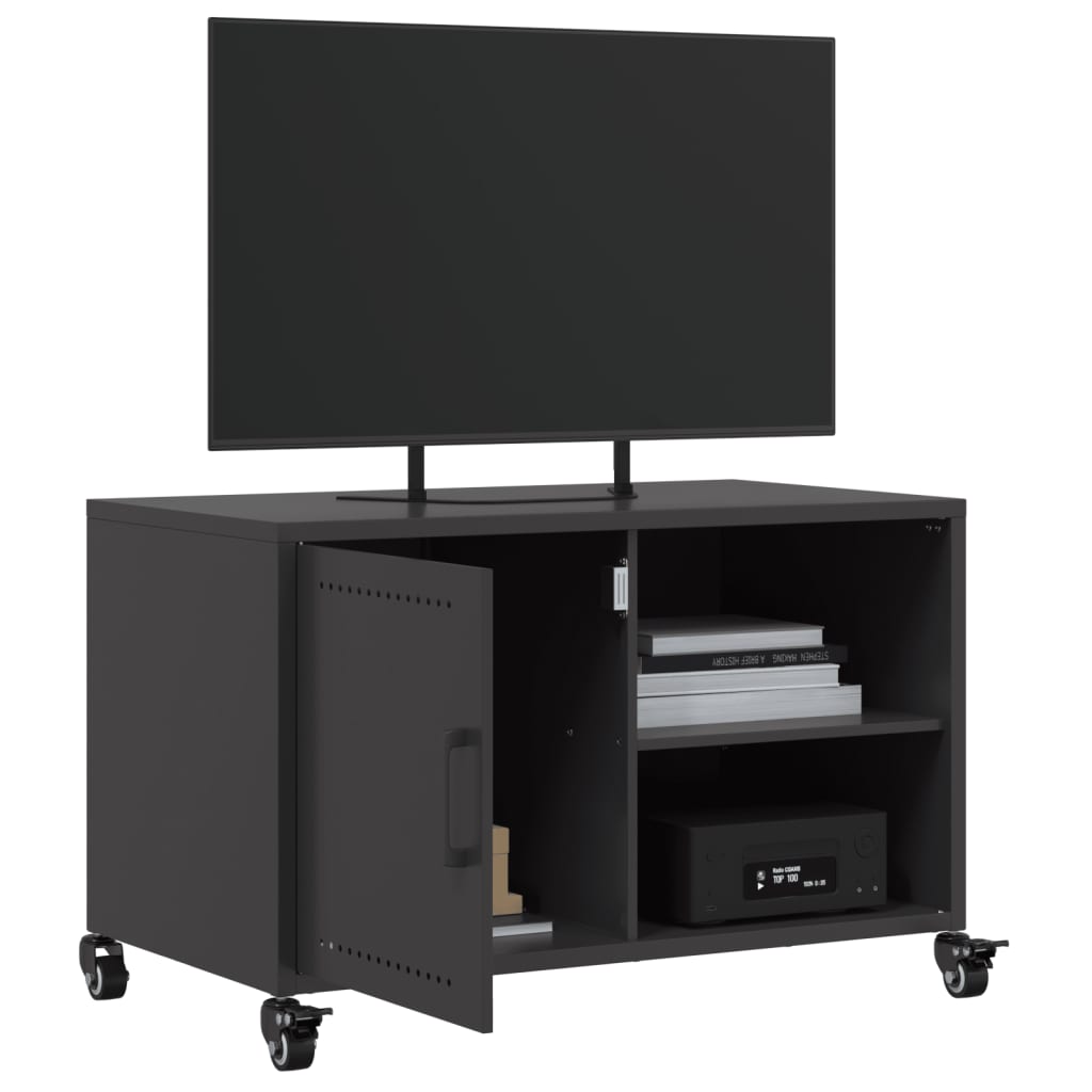 Tv-meubel 68x39x43,5 cm staal zwart