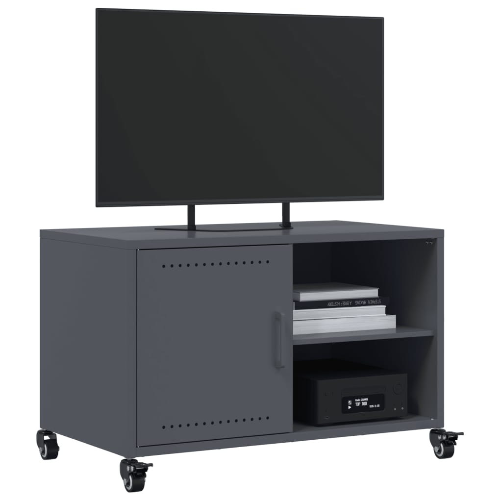 Tv-meubel 68x39x43,5 cm staal antracietkleurig