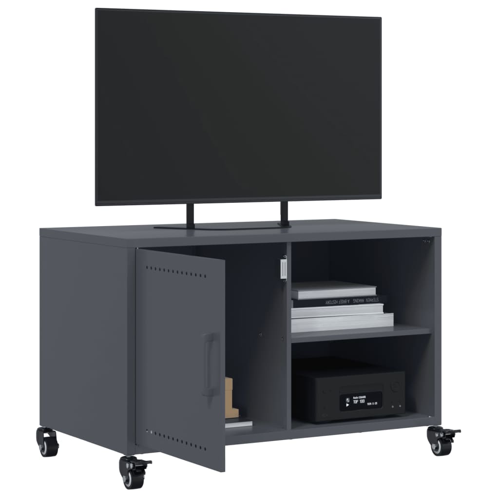 Tv-meubel 68x39x43,5 cm staal antracietkleurig