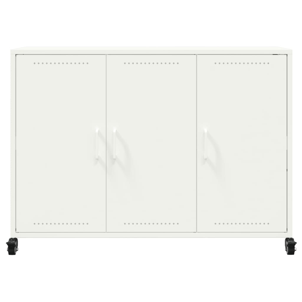 Dressoir 100,5x39x72 cm staal wit