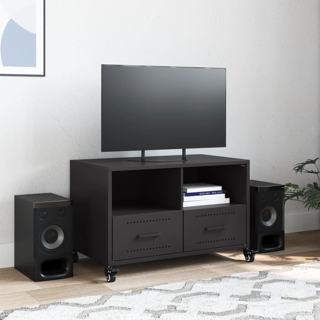 Tv-meubel 68x39x43,5 cm staal zwart