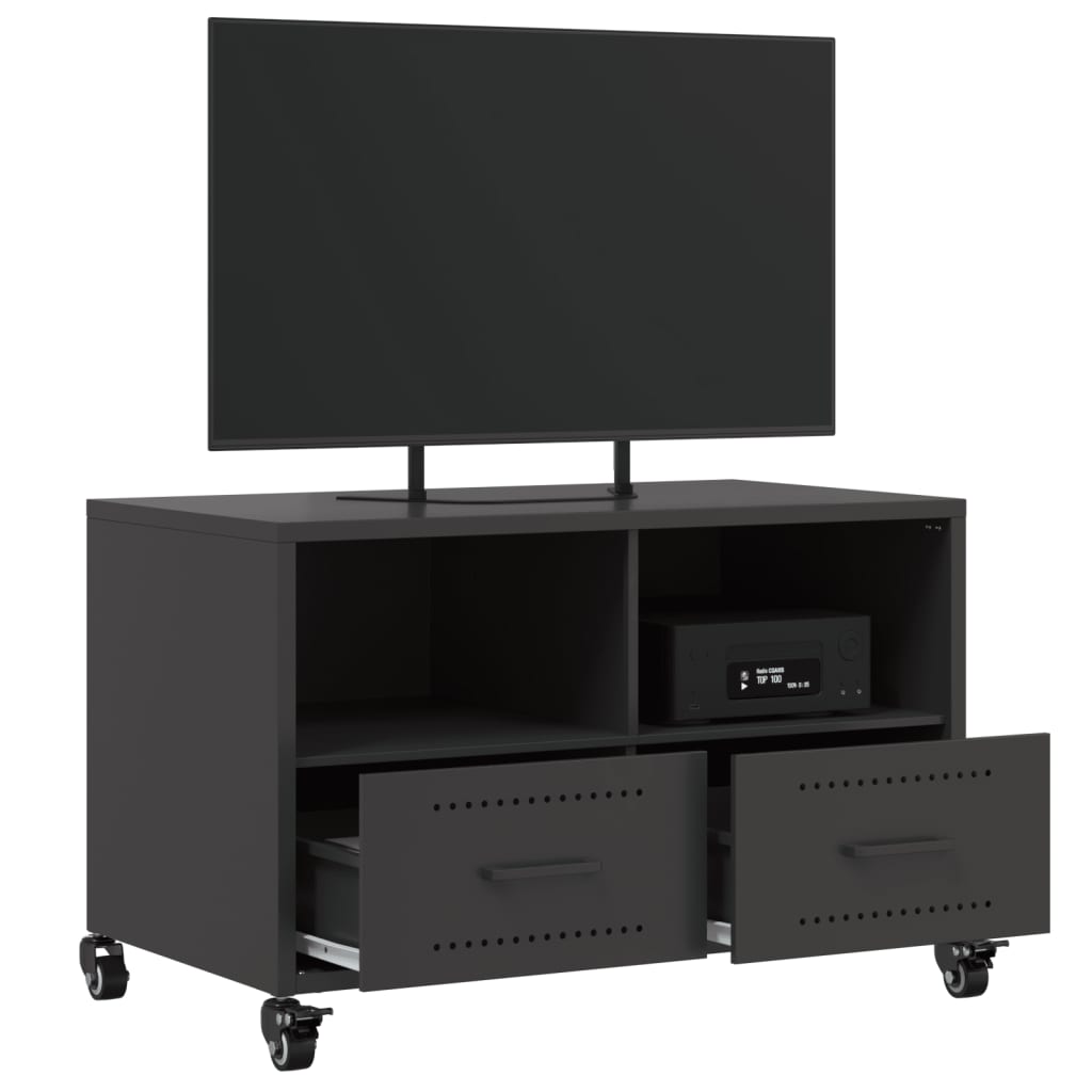 Tv-meubel 68x39x43,5 cm staal zwart