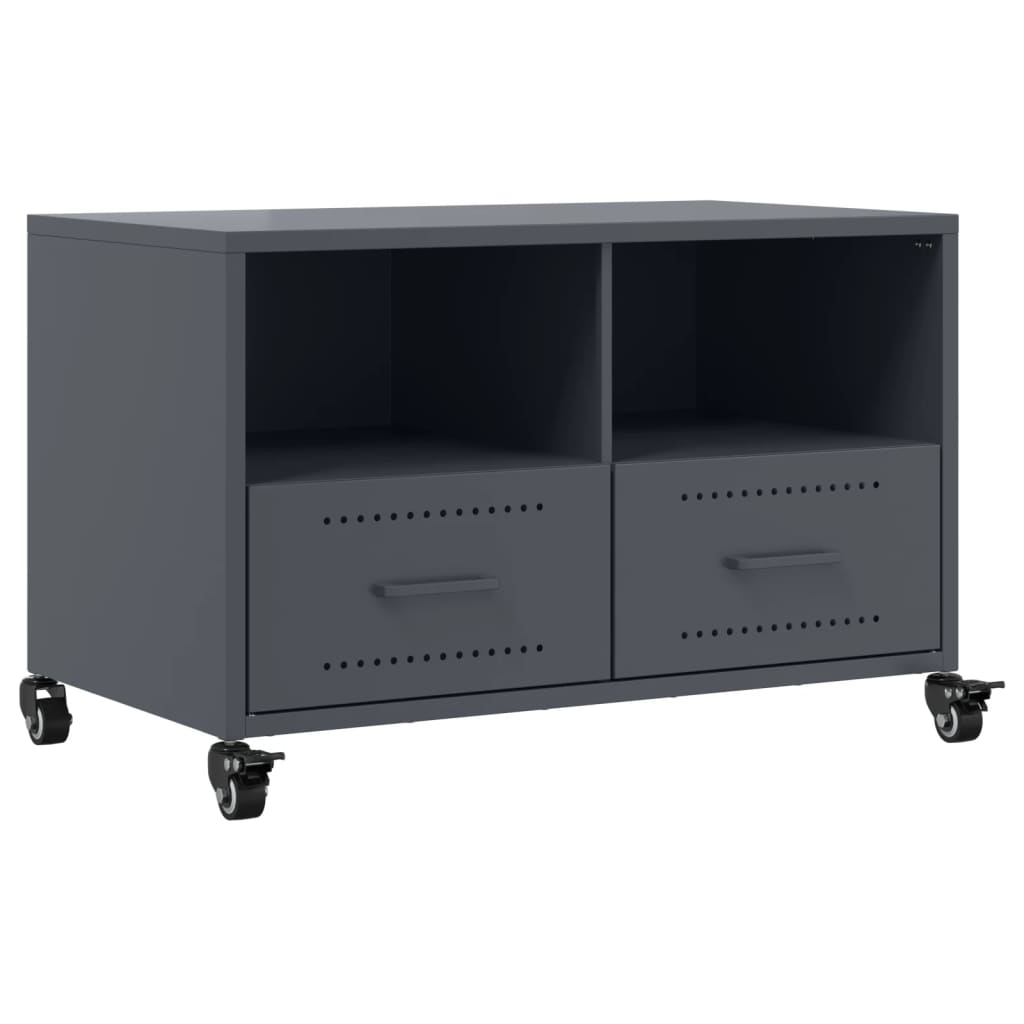 Tv-meubel 68x39x43,5 cm staal antracietkleurig