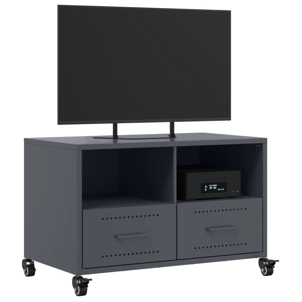 Tv-meubel 68x39x43,5 cm staal antracietkleurig