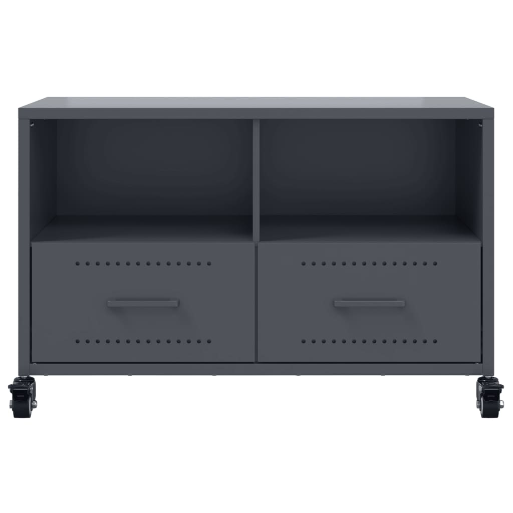 Tv-meubel 68x39x43,5 cm staal antracietkleurig