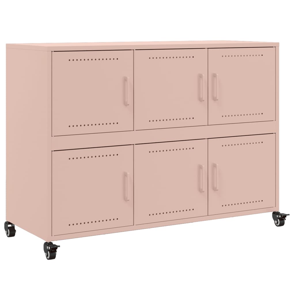 Dressoir 100,5x39x72 cm staal roze