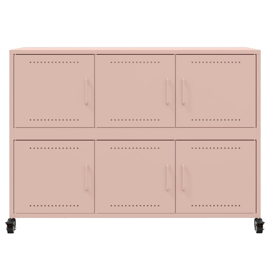 Dressoir 100,5x39x72 cm staal roze