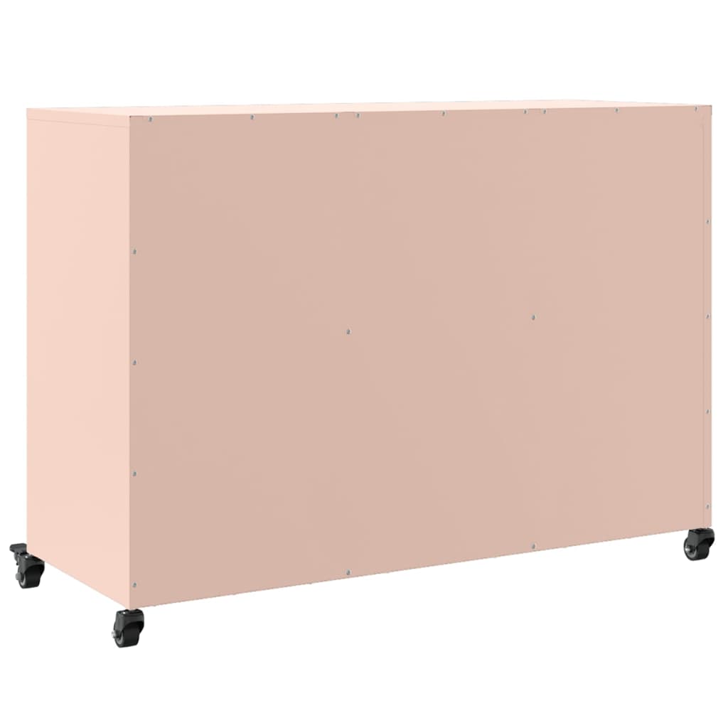 Dressoir 100,5x39x72 cm staal roze