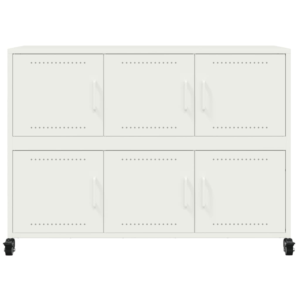 Dressoir 100,5x39x72 cm staal wit