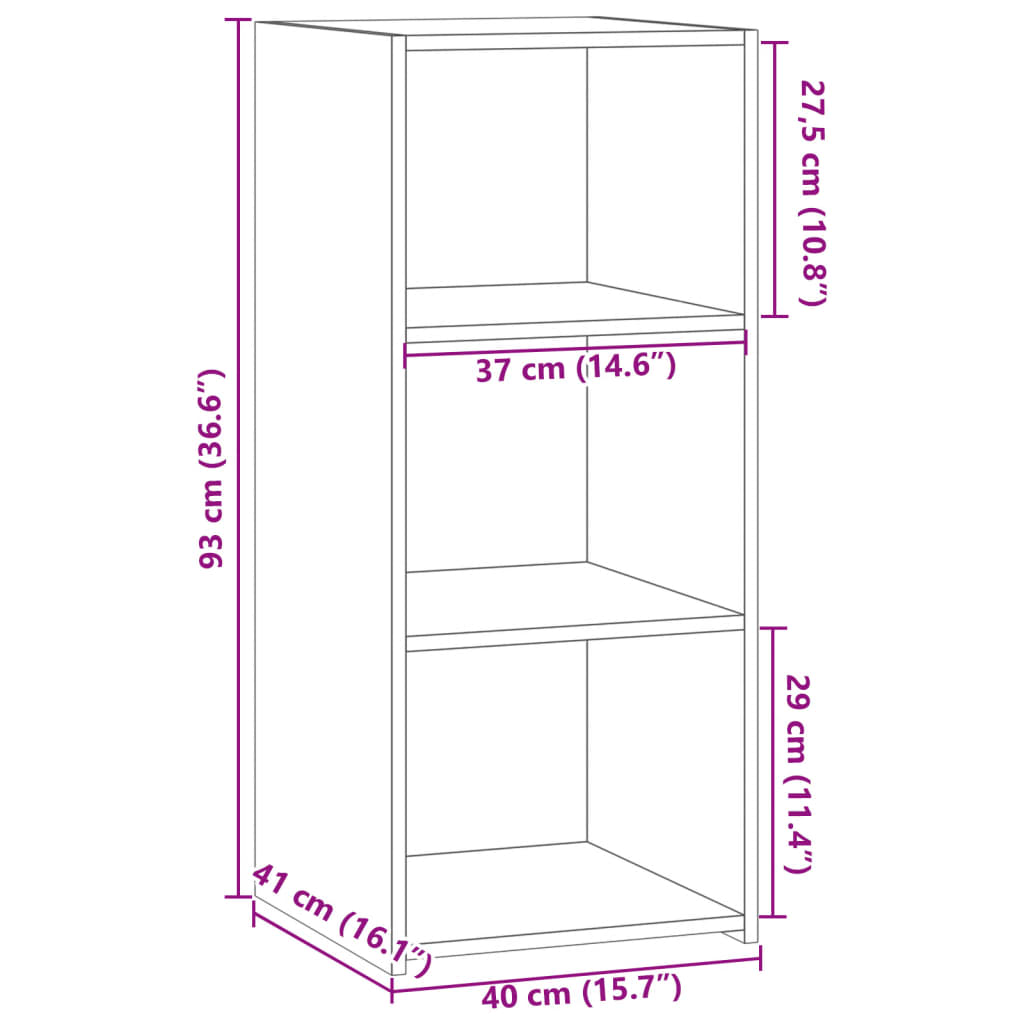 Dressoir 40x41x93 cm bewerkt hout zwart