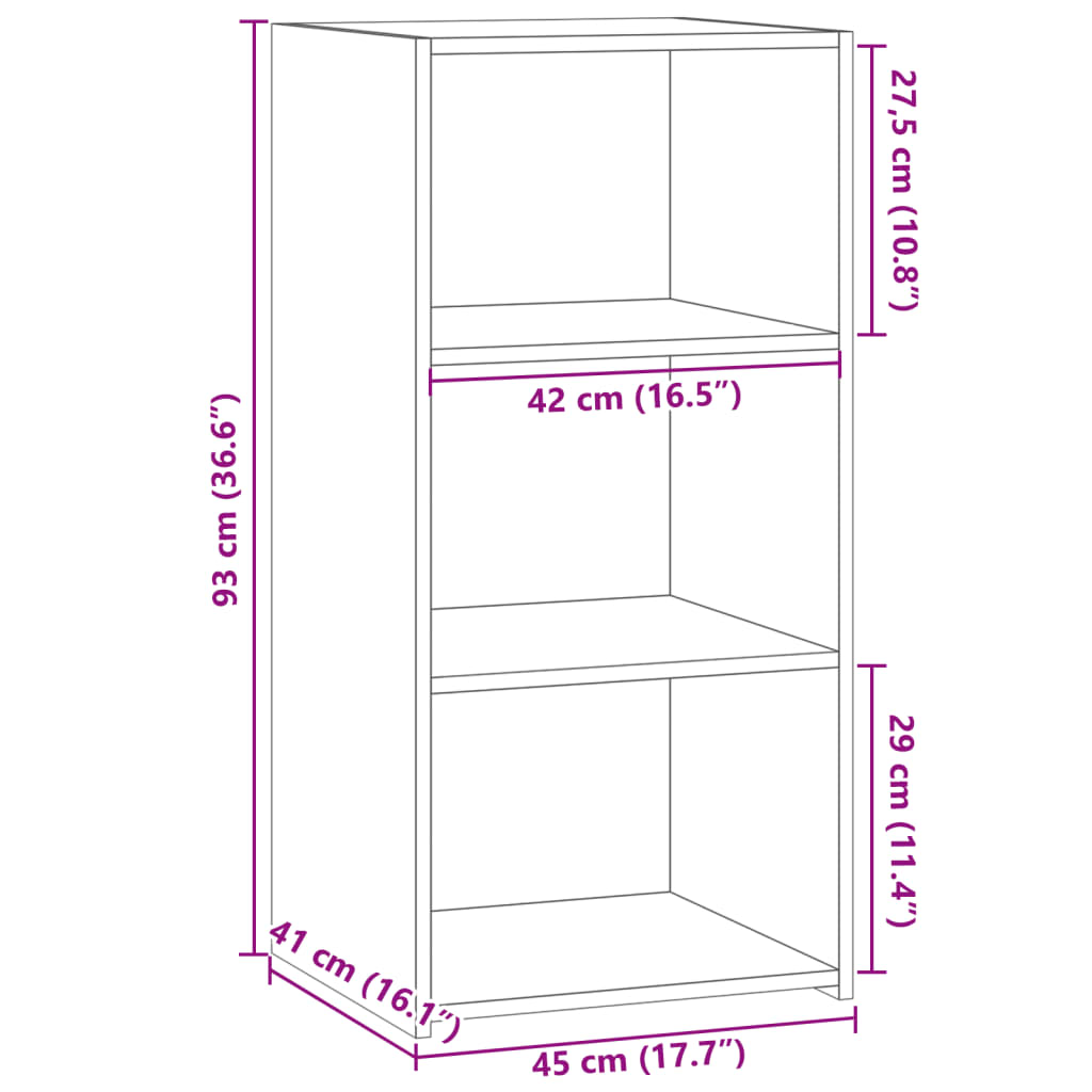 Dressoir 45x41x93 cm bewerkt hout zwart