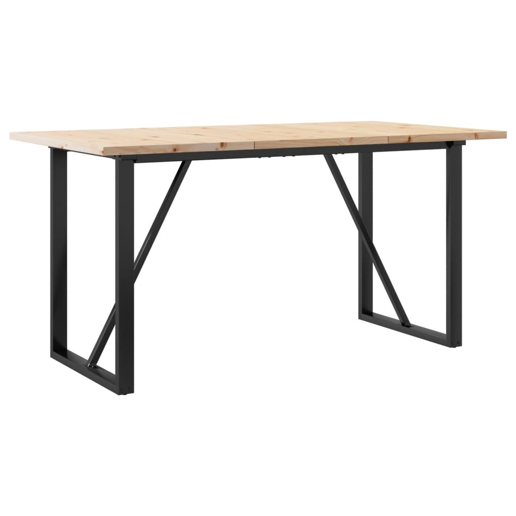 Eettafel O-frame 160x80x75,5 cm massief grenenhout en gietijzer