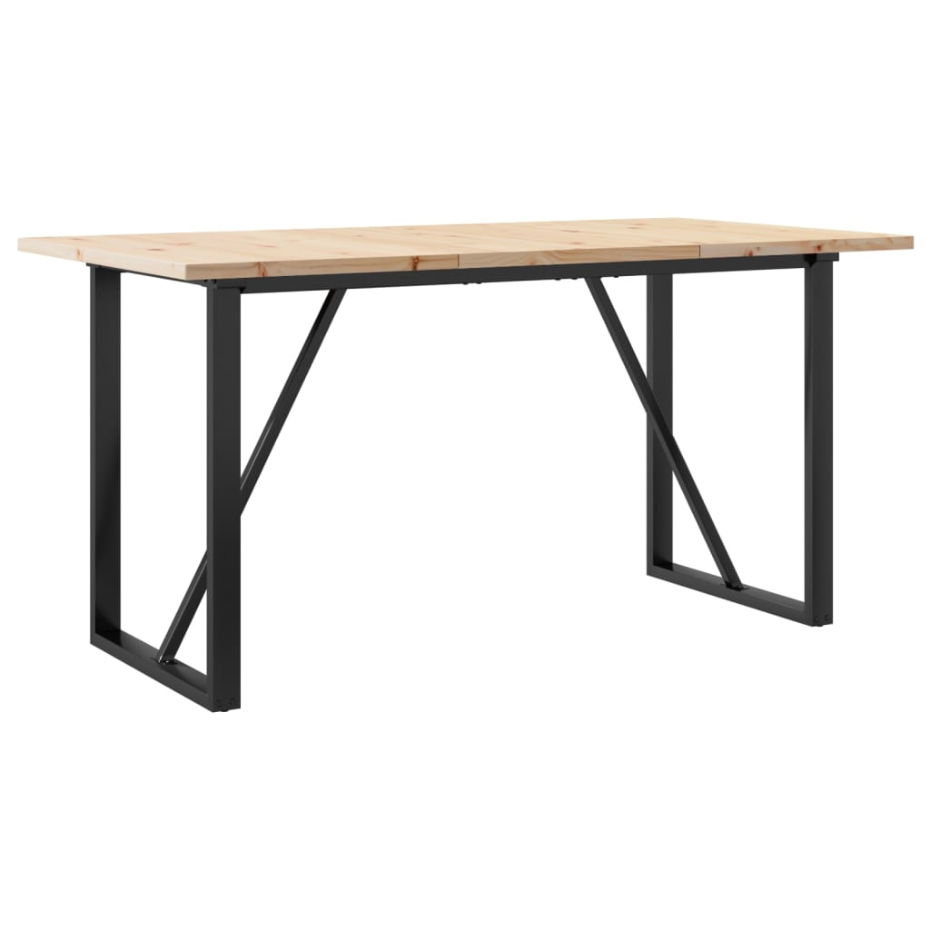 Eettafel O-frame 160x80x75,5 cm massief grenenhout en gietijzer