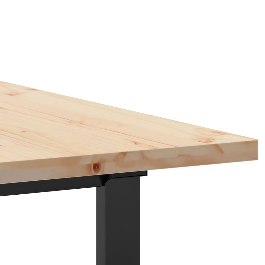 Eettafel O-frame 160x80x75,5 cm massief grenenhout en gietijzer