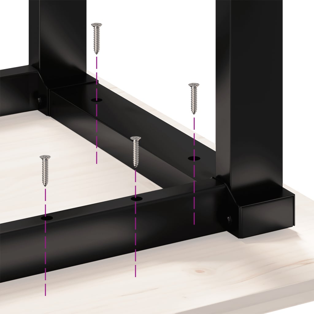 Eettafel O-frame 160x80x75,5 cm massief grenenhout en gietijzer