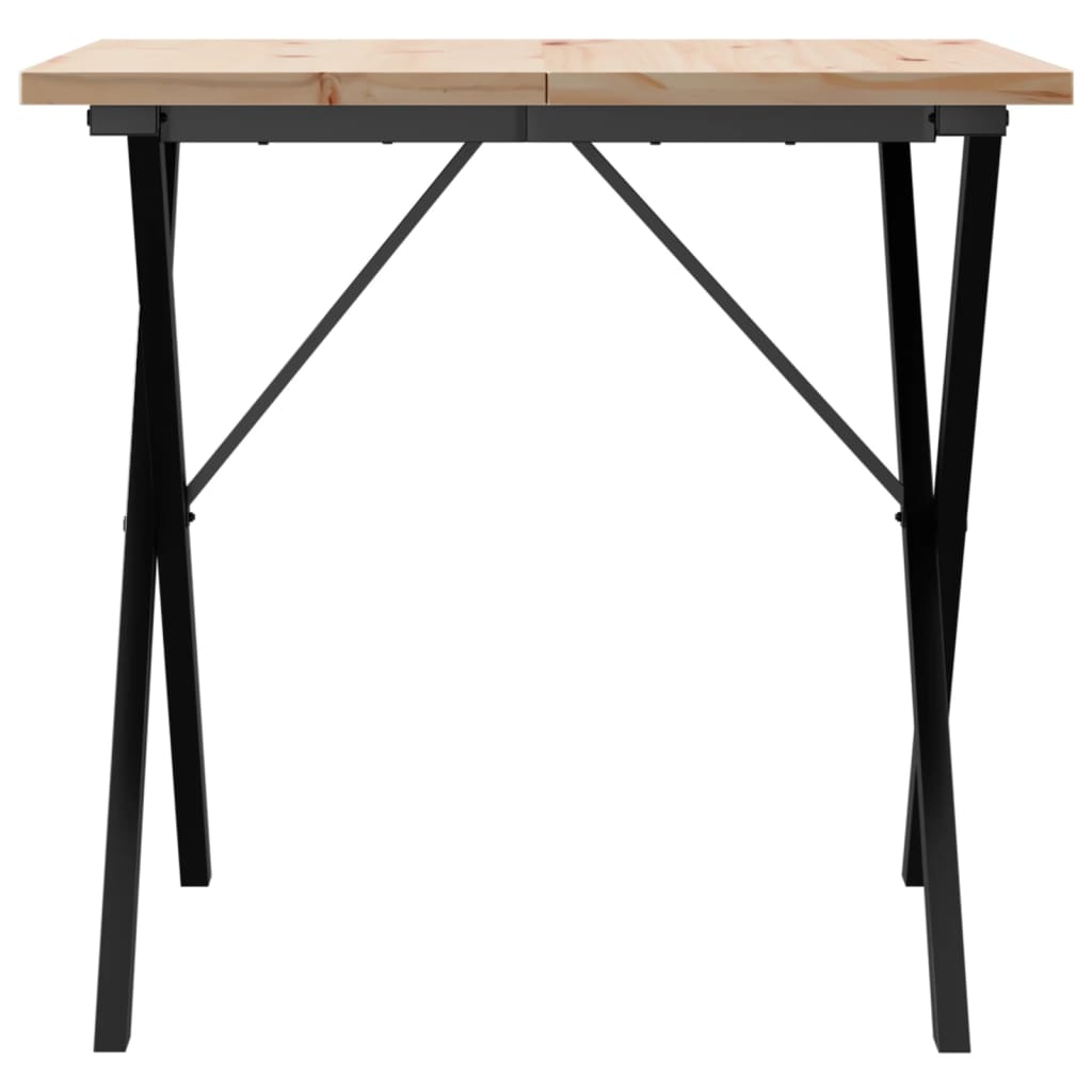 Eettafel X-frame 80x80x75,5 cm massief grenenhout en gietijzer