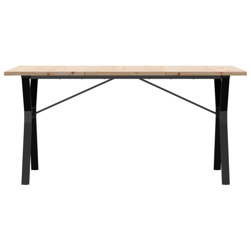 Eettafel Y-frame 160x80x75,5 cm massief grenenhout en gietijzer