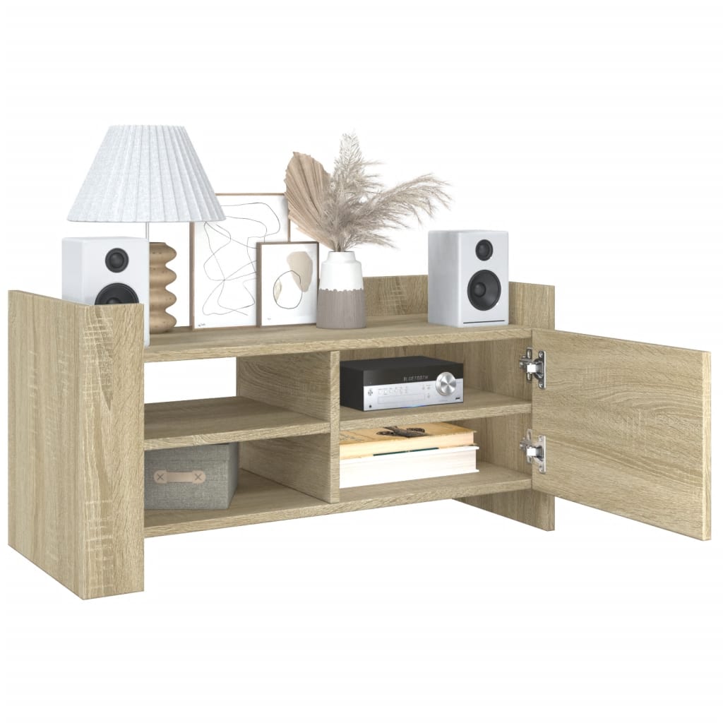 Tv-meubel 80x35x40 cm bewerkt hout sonoma eikenkleurig