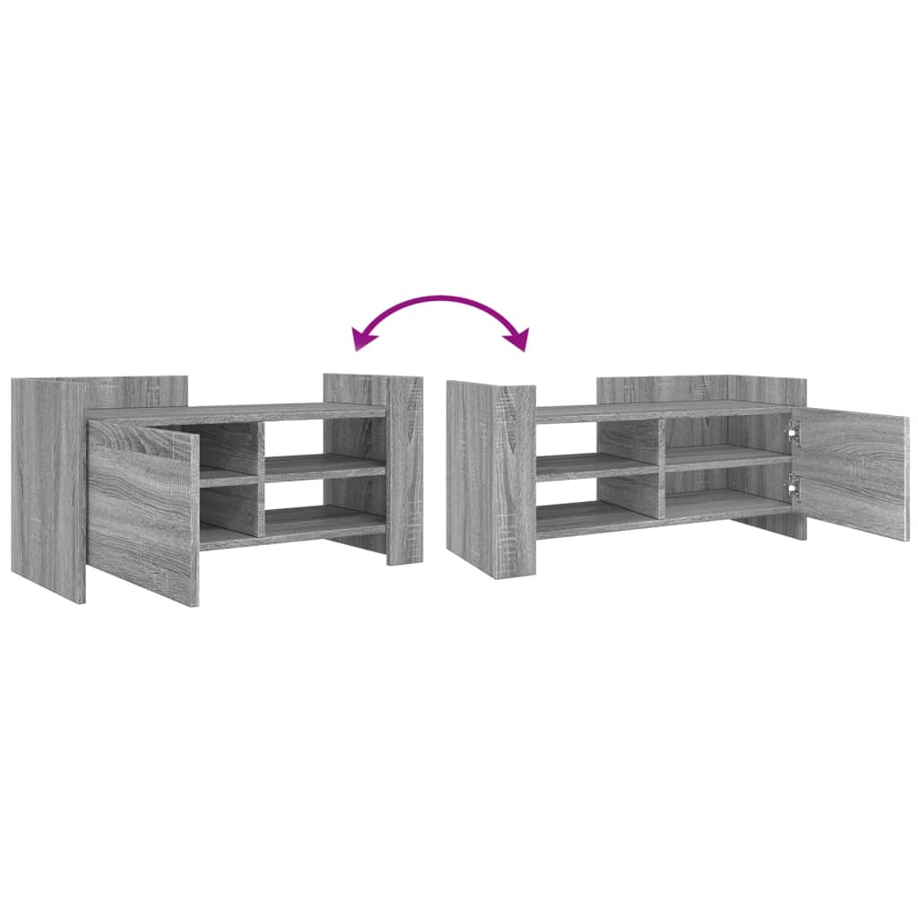 Tv-meubel 80x35x40 cm bewerkt hout grijs sonoma eikenkleurig