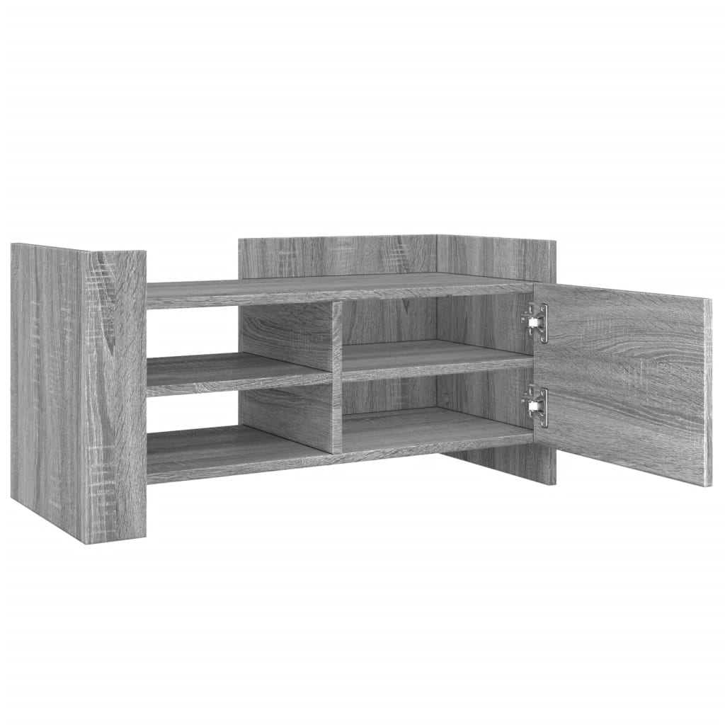 Tv-meubel 80x35x40 cm bewerkt hout grijs sonoma eikenkleurig