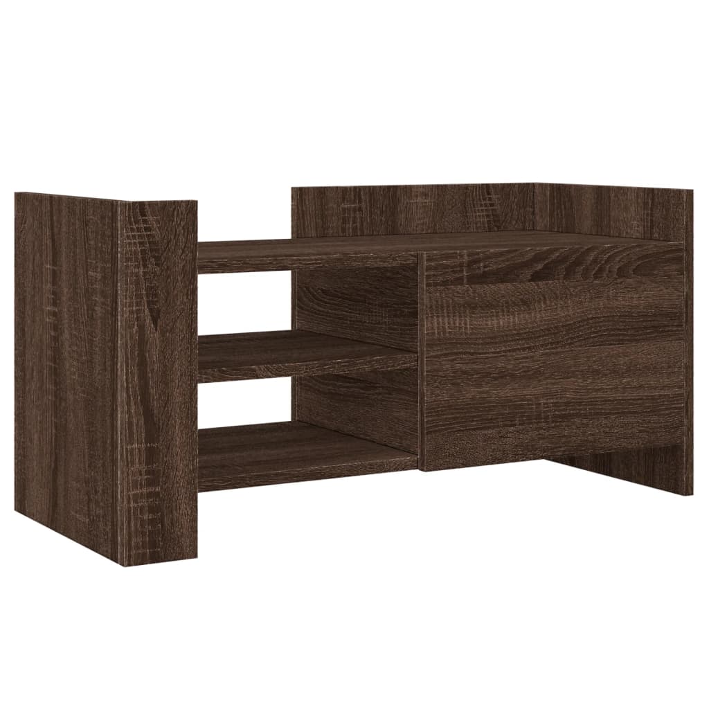 Tv-meubel 80x35x40 cm bewerkt hout bruin eikenkleurig