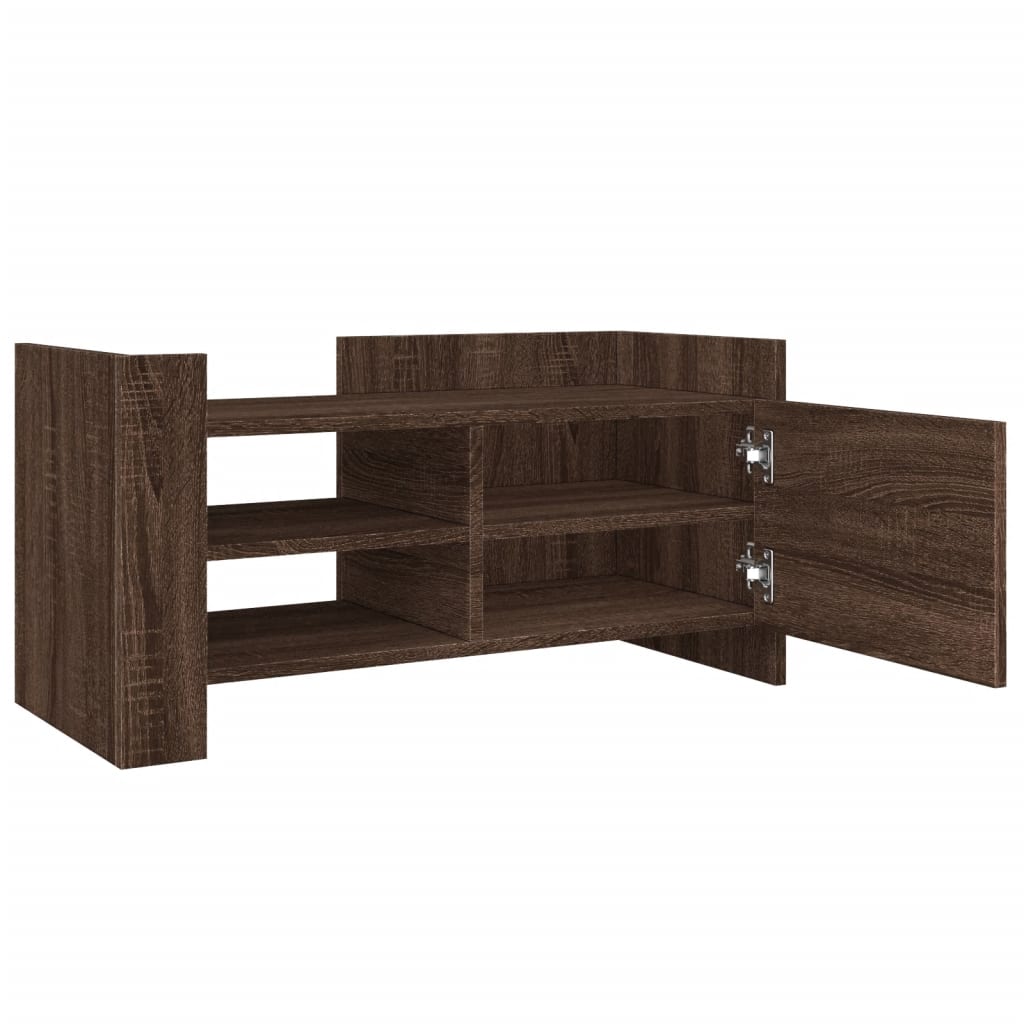 Tv-meubel 80x35x40 cm bewerkt hout bruin eikenkleurig