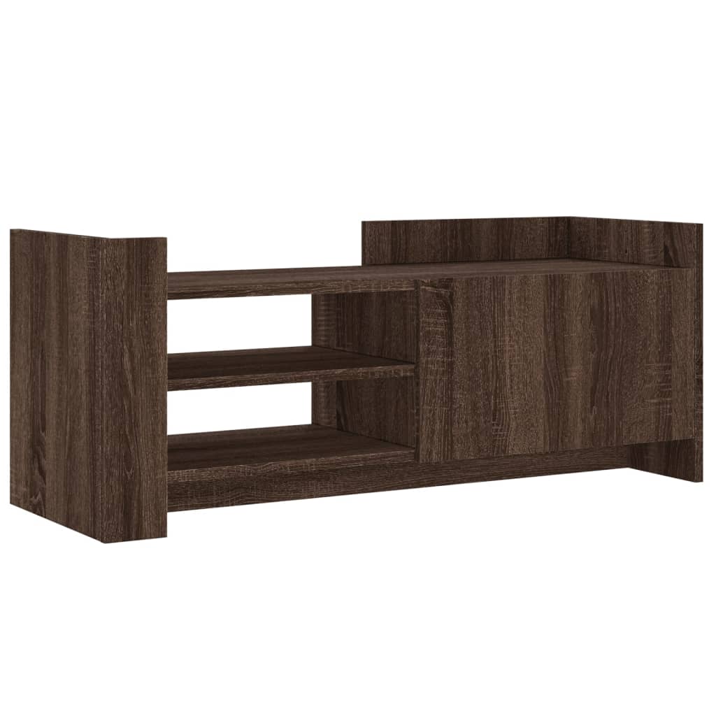 Tv-meubel 100x35x40 cm bewerkt hout bruin eikenkleur