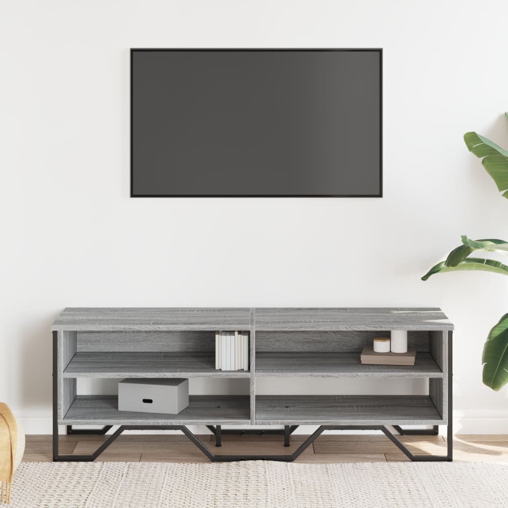 Tv-meubel 122x34x41 cm bewerkt hout grijs sonoma eikenkleurig