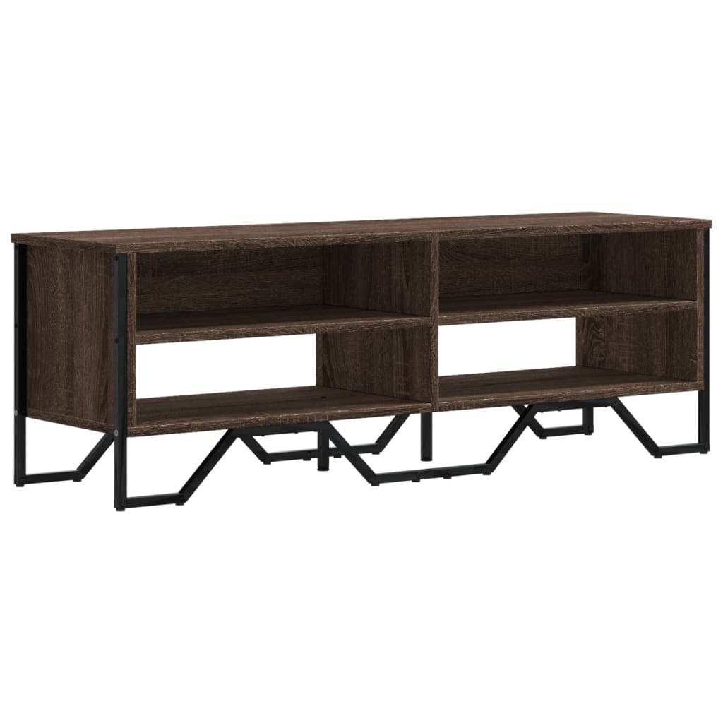 Tv-meubel 122x34x41 cm bewerkt hout bruin eikenkleurig