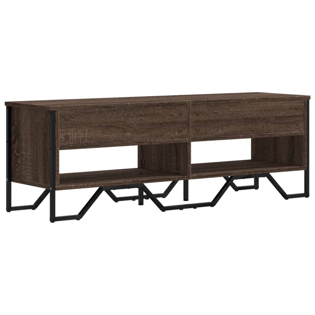 Tv-meubel 122x34x41 cm bewerkt hout bruin eikenkleurig