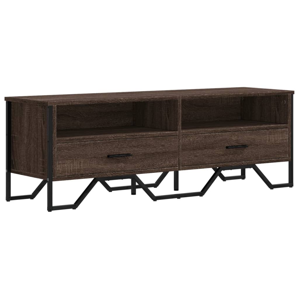 Tv-meubel 122x34x41 cm bewerkt hout bruin eikenkleurig