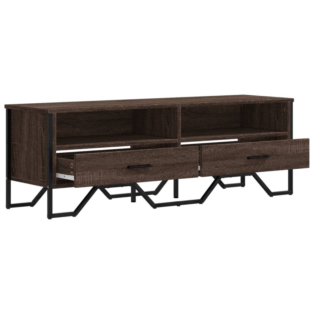 Tv-meubel 122x34x41 cm bewerkt hout bruin eikenkleurig