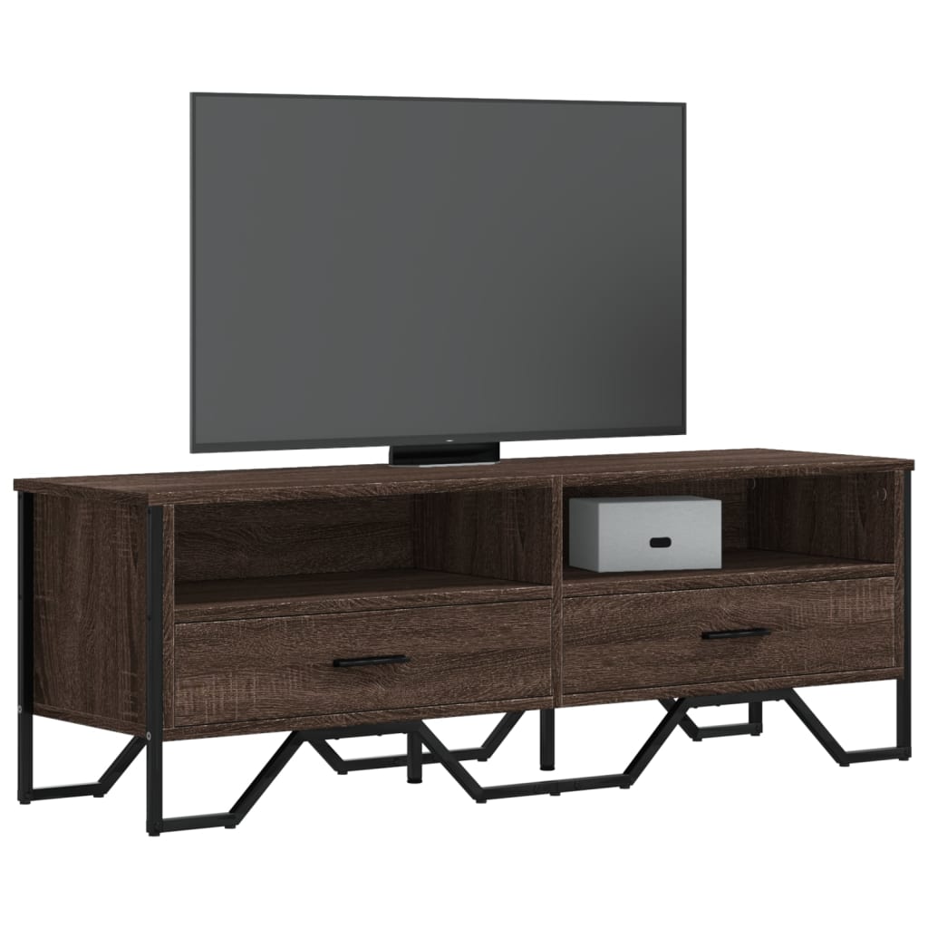 Tv-meubel 122x34x41 cm bewerkt hout bruin eikenkleurig